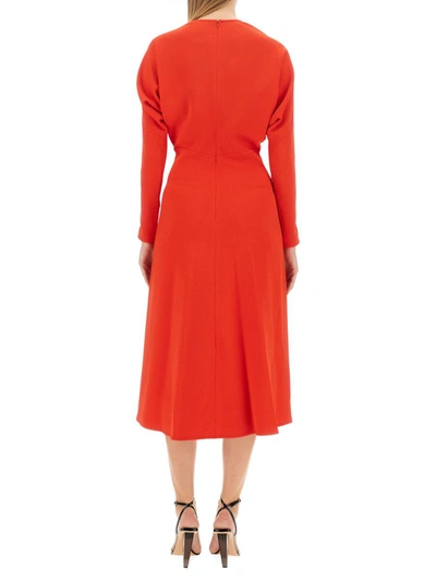 Victoria Beckham Dolman Midi Dress In Red