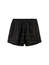 Totême Black Monogram Silk Pj Shorts In Black