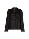 Totême Toteme Monogram Silk Twill Pajama Shirt In Black