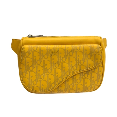 Dior Oblique Yellow Leather Clutch Bag ()