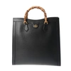 GUCCI GUCCI DIANA BLACK LEATHER TOTE BAG (PRE-OWNED)