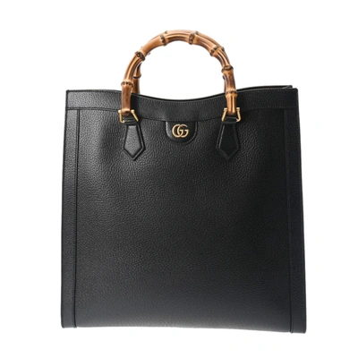 Gucci Diana Black Leather Tote Bag ()