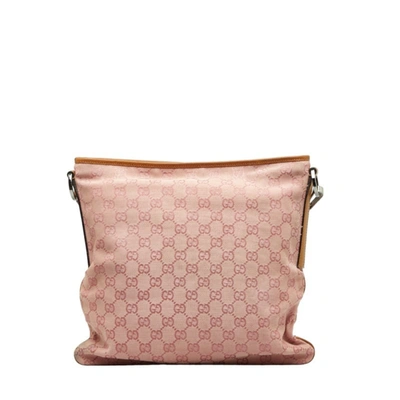 Gucci Gg Canvas Pink Canvas Shoulder Bag ()