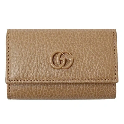 Gucci Gg Marmont Beige Leather Wallet  () In Brown