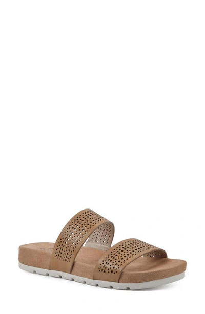 Cliffs By White Mountain Thrilled Laser Cut Sandal In Natural/ Burnished/ Smooth