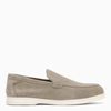 DOUCAL'S DOUCAL'S LIGHT GREY SUEDE MOCCASIN