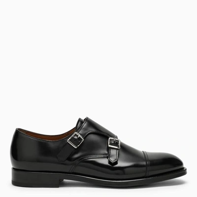 Doucal's Black Leather Monk Strap