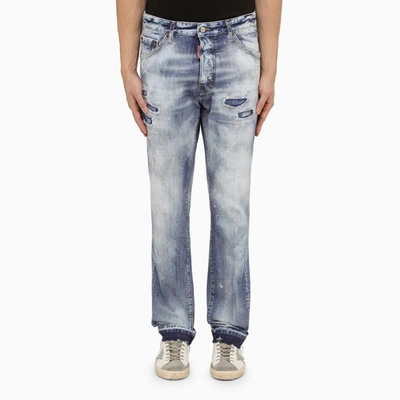 DSQUARED2 DSQUARED2 NAVY WASHED JEANS WITH DENIM WEAR