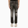 Dsquared2 Black Washed Jeans With Denim Wears In Black
