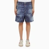 DSQUARED2 DSQUARED2 WASHED NAVY BERMUDA SHORTS WITH DENIM WEARS