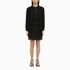 Isabel Marant Étoile Black Striped Cotton Chemisier Dress In Black