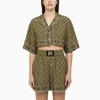 PALM ANGELS PALM ANGELS CROPPED SHIRT WITH MILITARY PRINT