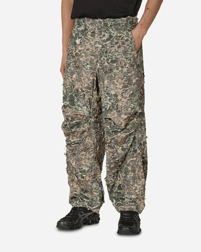 Diesel Camo Pants With Destroyed Finish In Green