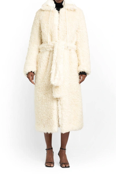Alyx 1017  9sm Drawstring Hooded Fur Coat In White