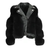 Wanan Touch Angry Leather And Fur Jacket In Camel