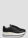 Premiata Beth Sneakers In Black Leather And Fabric In Black