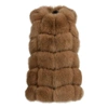 Wanan Touch Calere Camel Vest In Fox Fur
