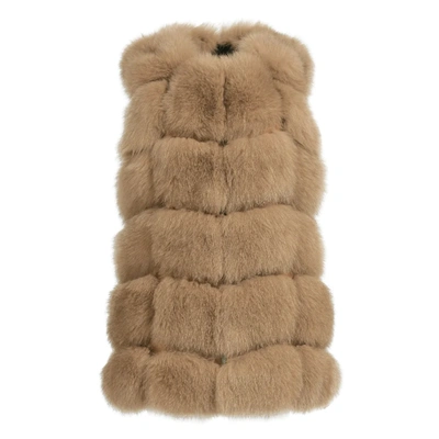 WANAN TOUCH CLASSY CAMEL VEST IN FOX FUR