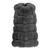 Wanan Touch Classy Dark Grey Vest In Fox Fur