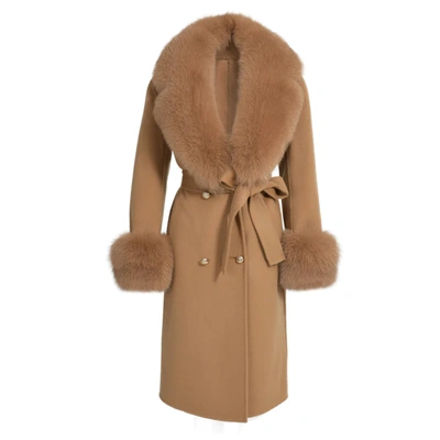 Wanan Touch Coat Chic Camel Mixed Cashmere In Brown