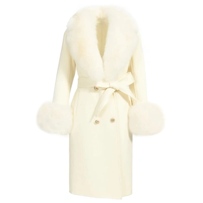 Wanan Touch Chic Coat In White Cashmere