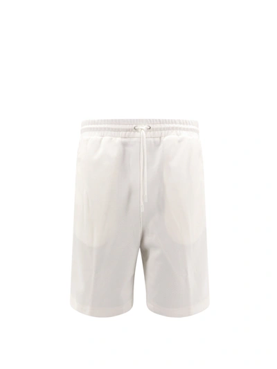 Gucci Cotton Blend Bermuda Shorts With Iconic Web Detail In White