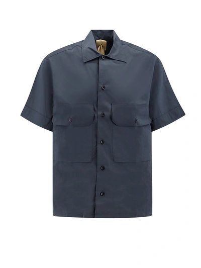 Ten C Cotton Blend Shirt In Blue