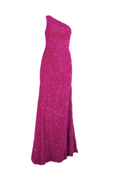 Wanan Touch Elaysa Fuchsia Dress With Slit In Pink