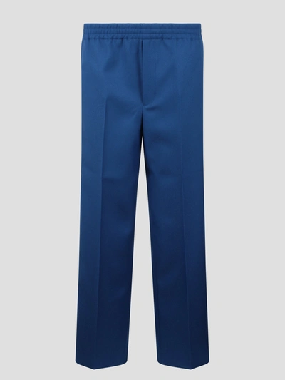 Gucci Fluid Drill Trousers In Blue