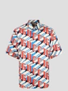 GUCCI GUCCI PIXEL PRINT SILK SHIRT