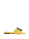 MANOLO BLAHNIK MARTAMOD MONOBLOCCO SATIN 010 SLIDE SHOE