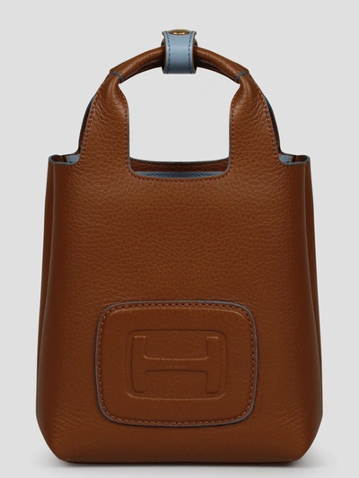 Hogan Mini H-bag Shopping Bag In Brown