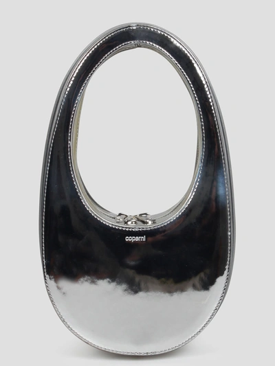 Coperni Mirrored Mini Swipe Bag In Silver