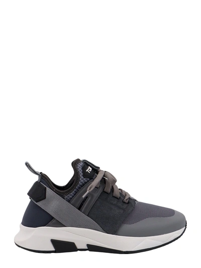 Tom Ford Nylon And Suede Sneakers In Gray