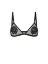 Dolce & Gabbana Tulle Triangle Bra W/ Lace Embroidery