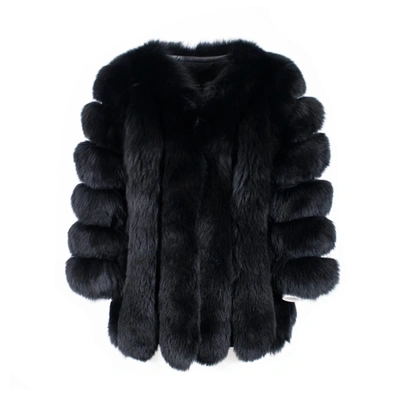 WANAN TOUCH PARIS BLACK JACKET IN FOX FUR