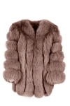 Wanan Touch Paris Brown Jacket In Fox Fur