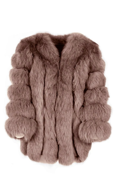 Wanan Touch Paris Brown Jacket In Fox Fur