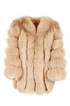 Wanan Touch Paris Camel Jacket In Fox Fur