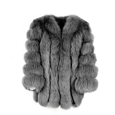 WANAN TOUCH PARIS DARK GREY JACKET IN FOX FUR