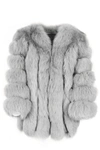 Wanan Touch Paris Light Grey Jacket In Fox Fur