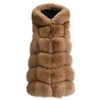 Wanan Touch Poppy Camel Vest In Fox Fur