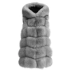 Wanan Touch Poppy Grey Vest In Fox Fur