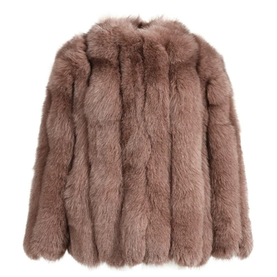 WANAN TOUCH REINE BROWN FOX FUR JACKET