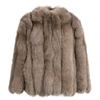 Wanan Touch Classic Camel Fox Fur Jacket