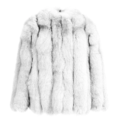 Wanan Touch Reine White Fox Fur Jacket