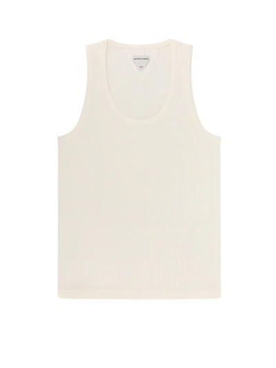 Bottega Veneta Ribbed Compact Cotton Tank Top In White