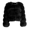Wanan Touch Classic Black Fox Fur Jacket