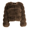 Wanan Touch Classic Camel Fox Fur Jacket