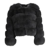Wanan Touch Classic Black Fox Fur Jacket